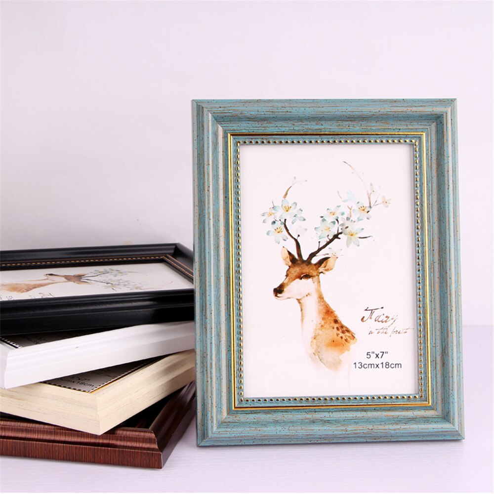 5 Colors Vintage European Wedding Photo Frame Table Wall Hanging Handmade Home Decor 6inch 8inch 10inch A4: 3 / 8 inch