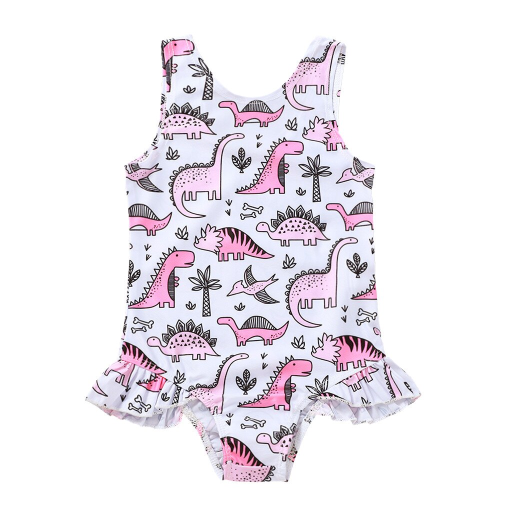 Bikini de dinosaurios para niños pequeños, traje de baño, ropa de playa para verano del: White  / 2-3 Years