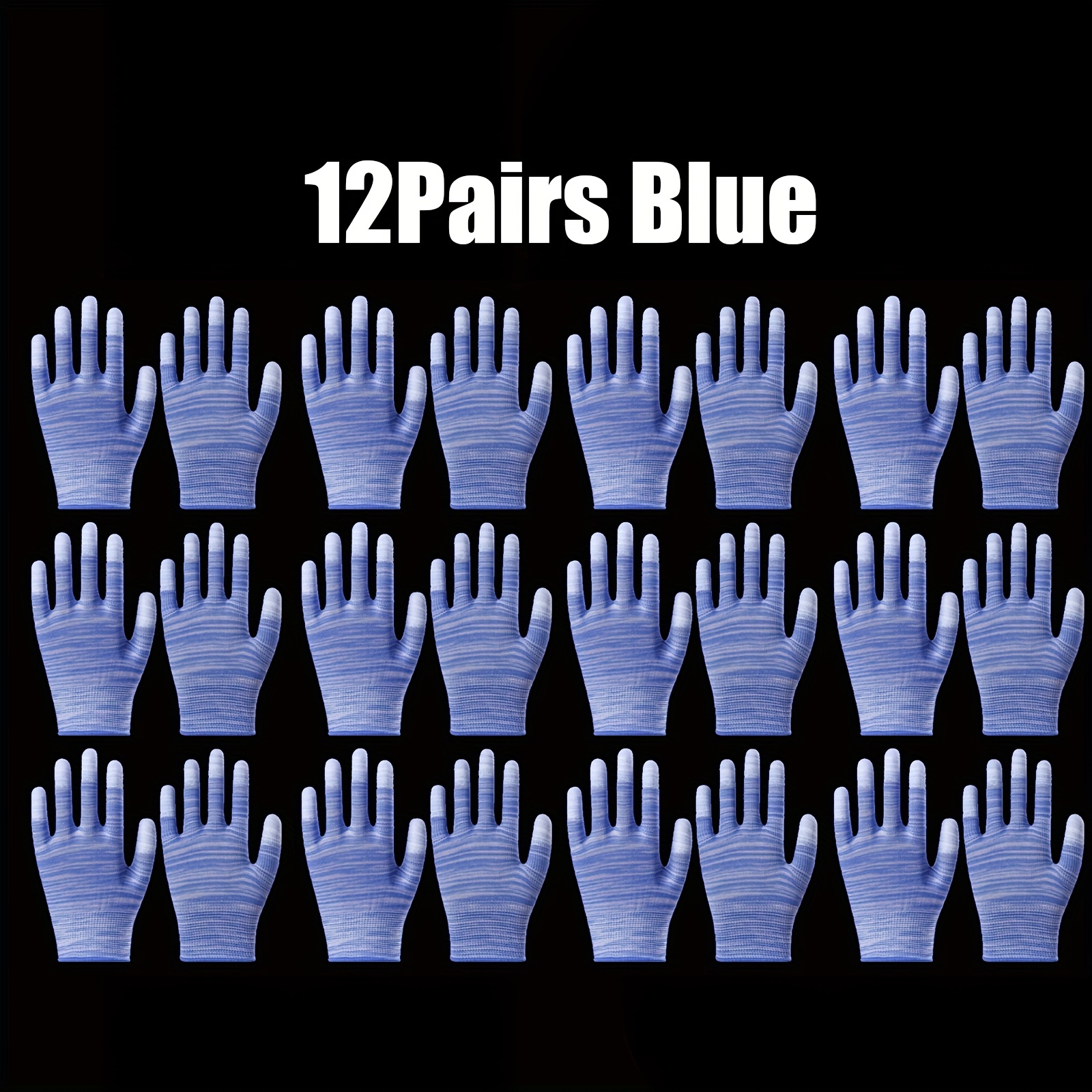 12 Paar bunte Gartenhandschuhe für Damen und Herren, beschichtete Fingerhandschuhe, PU-Nylon-Gartenhandschuhe, Outdoor-Schutzhandschuhe für die Arbeit: green