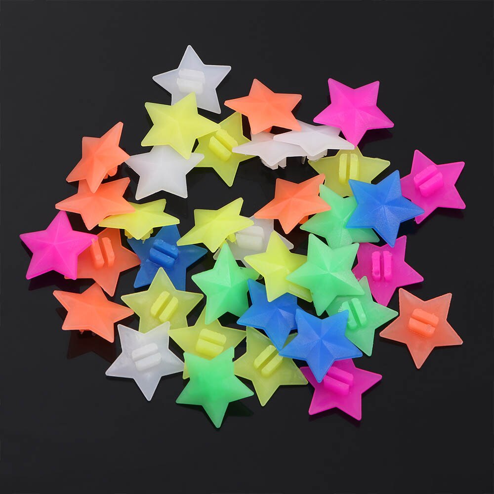 25/36Pcs Kleurrijke Veiligheid Kids Clip Fiets Ronde Multi-color Hart Stars Wiel Fiets Accessoires Decoratie kraal Spoke Kralen: 4
