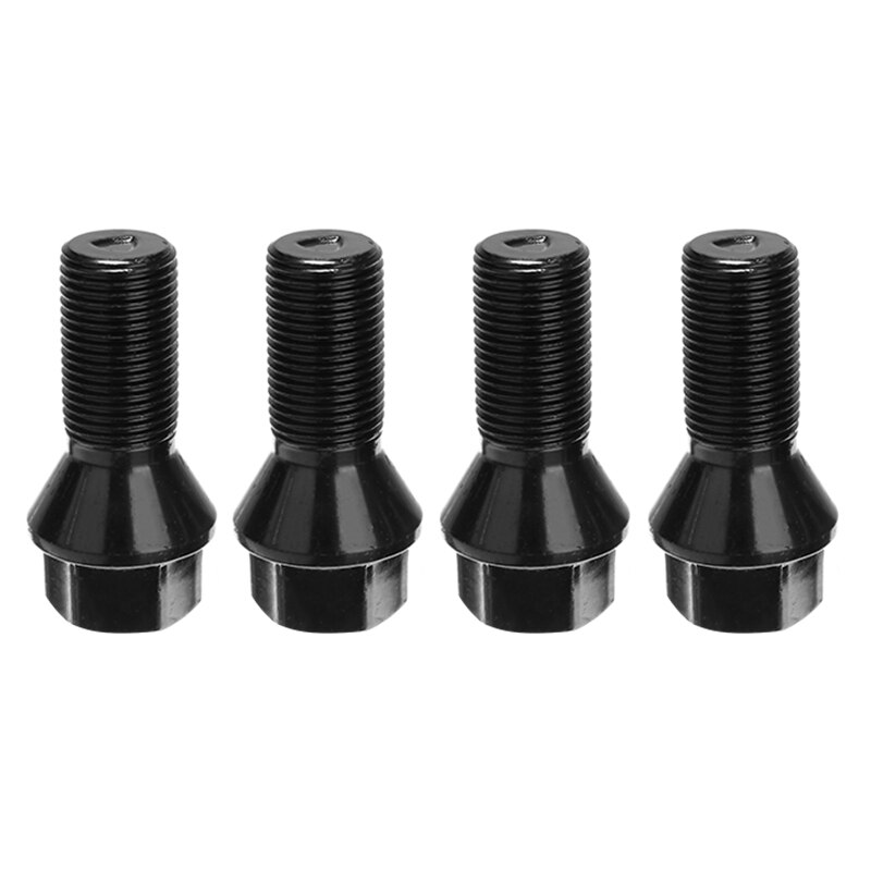4 kpl  m14 x 1.25 musta pyörän lukitusrenkaan pultti mutteri teräs 36136781151 bmw  x3 x5 e70 e71 f20 f25 x5 x6: lle