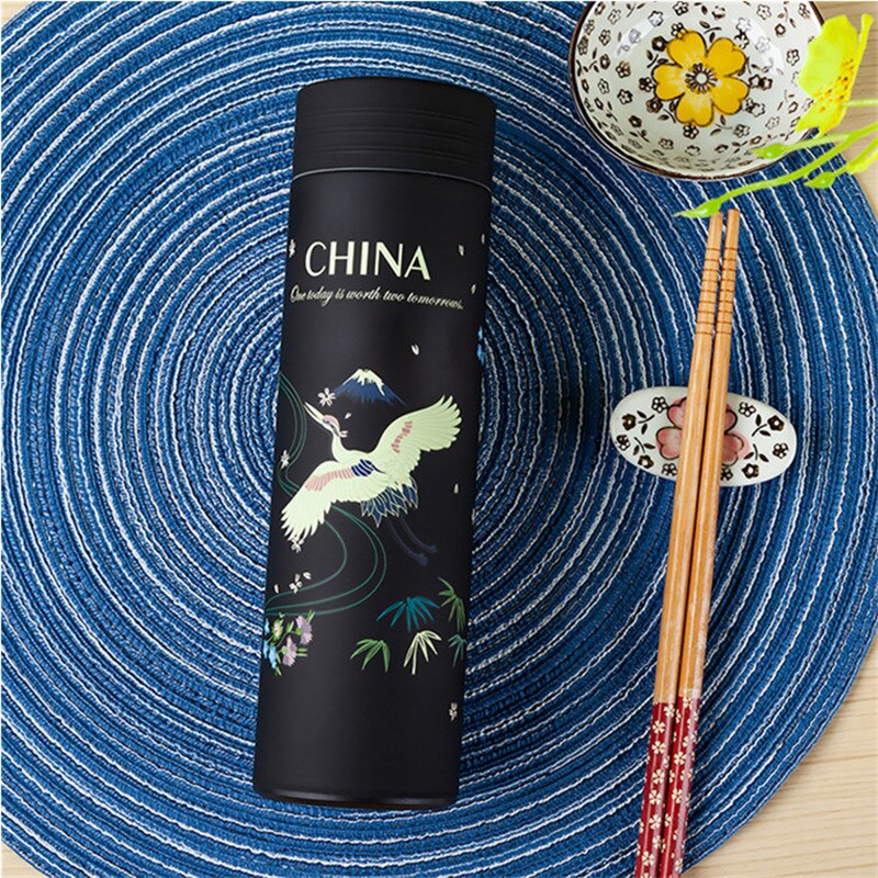 500ml Chinese Style Stainless Steel Vacuum Flask Water Bottle With Filter Insulated Thermos Coffee Mug Thermocup Travel Bottles: Style 9