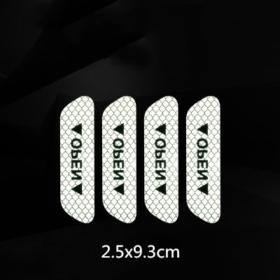 Auto Reflektierende Aufkleber Auto Warnung Band Sicherheit Tür Offene Zeichen Sicherheit Nacht Leuchtende Auto Auto Zubehör Für Auto Körper Augenbraue: Style E White(4 PCS)