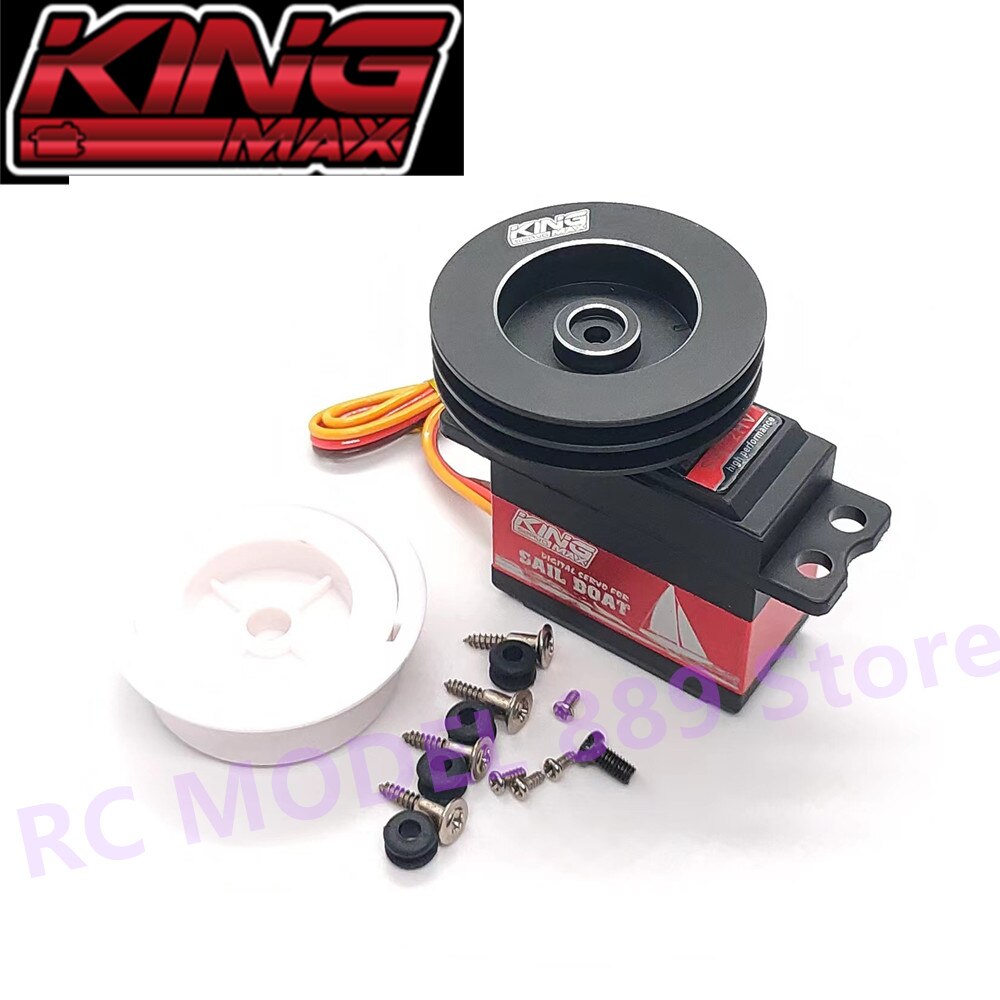 Kingmax SW22HV 68g 22kg.cm digital metal gears sail winch servo 1--7T programmable dual ball bearings waterproof RC Sail boat: Burgundy