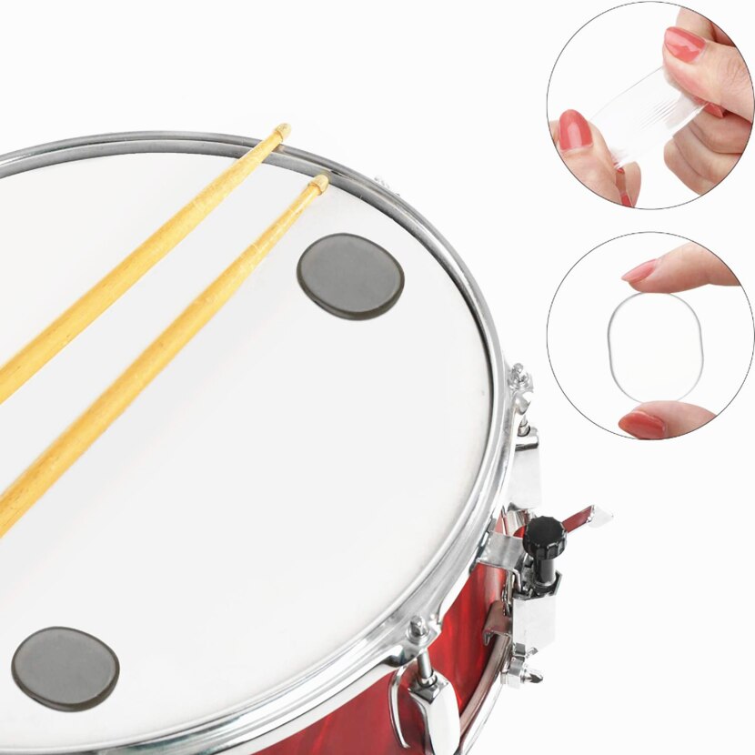 6pcs/set Drum Mute Pads Drum Damper Silicone Pads Drum Mute Shock Absorbing Pad Transparent Percussion Instrument Accessories
