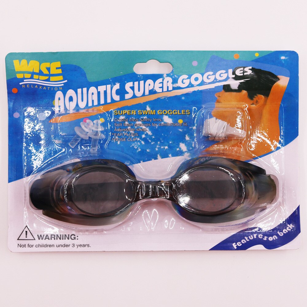 Universal Swimming Goggles for Adults Women Men Waterproof Swimming Goggles Diving Goggles with Earplugs Nose Clip: black