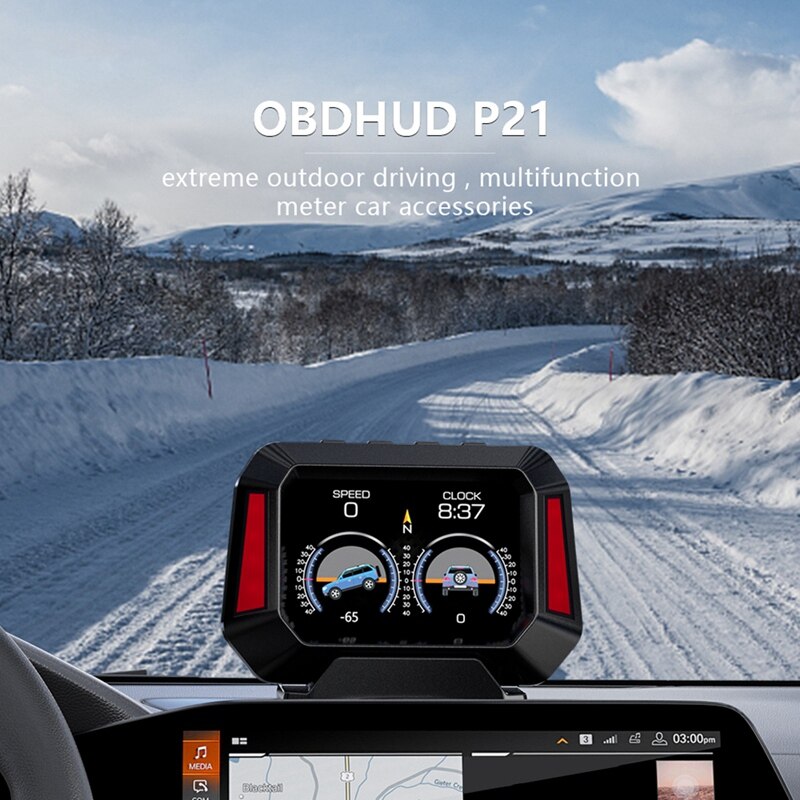 Inclinómetro de 4x4 para coche, Sensor de nivel, HUD, gradiente, GPS, sistema de vehículo todoterreno en tiempo Real, velocímetro, accesorios para coche, P21