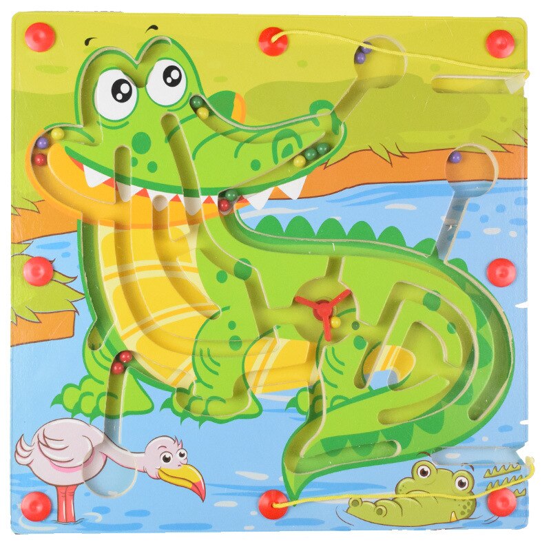 Magnetische labyrinth eltern-kind baby magnetische kinder puzzle 3-4-6 jahre alt mädchen junge intelligenz stift stift spielzeug: crocodile