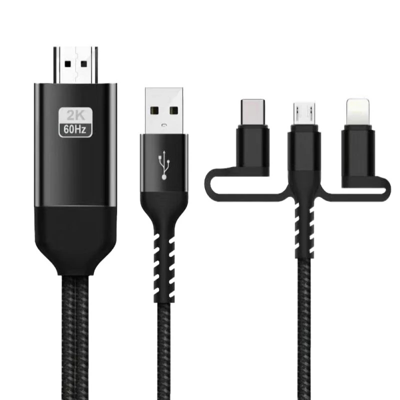 3 i 1 mikro usb type c til hdmi adapter kabel lyn til hdmi til iphone  x 6 7 8 ipad samsung  s8 s9 ios android telefon til tv hdtv