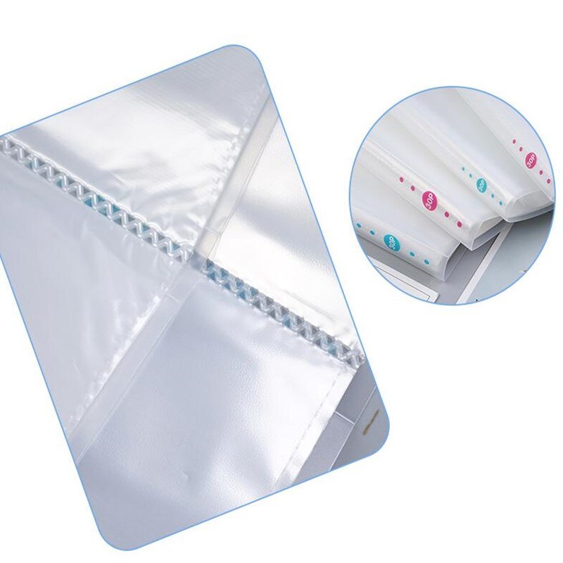 A3 Display Book 30 Pages Transparent Insert Folder Document Storage Bag for Bank Campus File Office Workplace Student