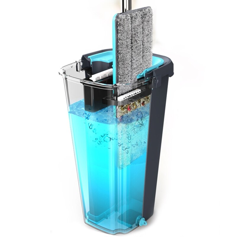 Houseld Flat Squeeze Mop and Bucket Hand Free Wringing Floor Cleaning Mop