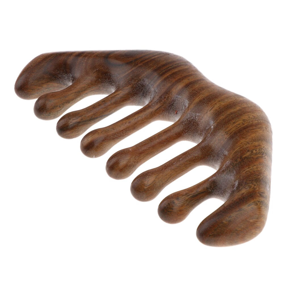 Seamless Handmade Anti-Static Wide Teeth Natural Green Sandalwood Massage Detangling Hair Comb