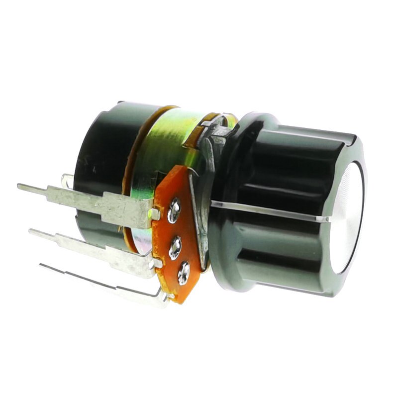 1Pcs B500K Single Potmeter Met Schakelaar Potentiometer Snelheid Gouverneur Ronde Gat As Lengte 500K 15Mm 20mm