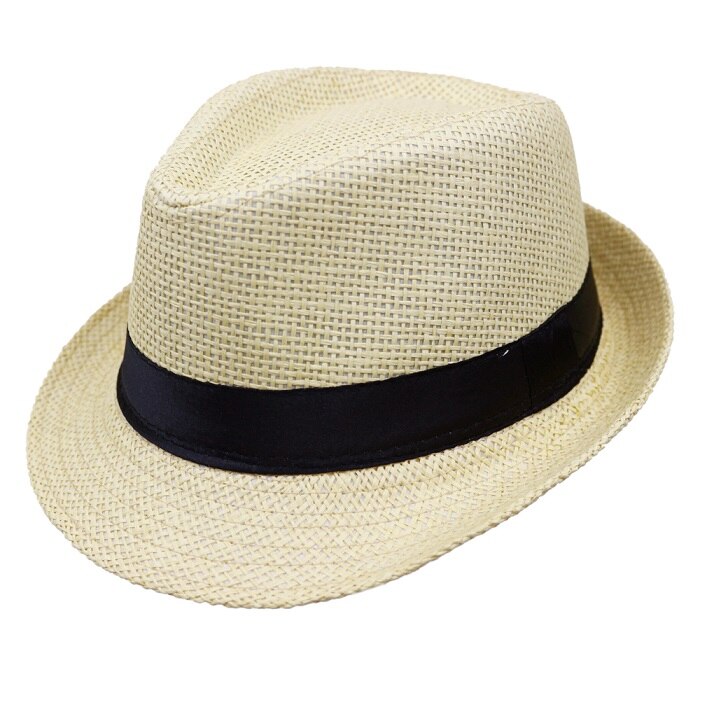 Sommer stil barn solhat strand trilby sol hatstraw panama hat forboy girlfit til børn børn 54 cm: Khaki
