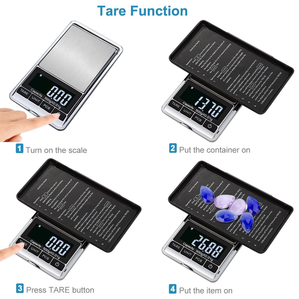 Mini Jewelry Pocket Scales High Precision Gold Diamond Accurate weight Balance Digital Electronic Scales