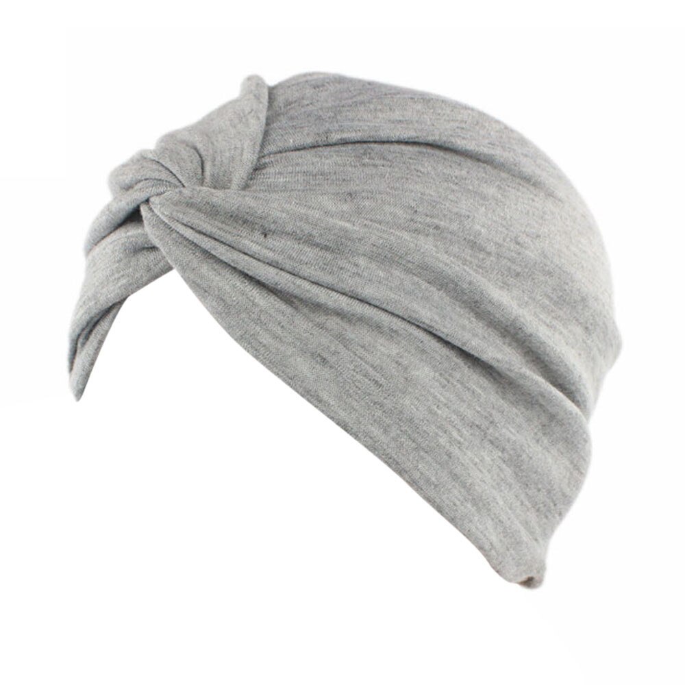 coton Spa Casquette Femmes Cancer Chimio Bonnet Écharpe Turban Tête Chapeau Muts En Sjaal Foulard Musulman Femmes Os Chapeau: GRIS