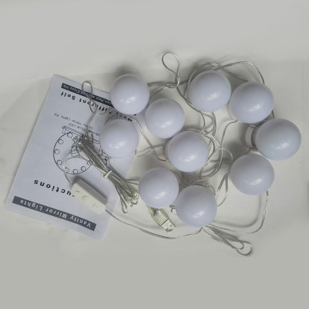 10 ampoules maquillage miroir vanité lumière LED ampoules Kit de lampe détachable naturel lumière blanche LED miroir de vanité luminosité réglable