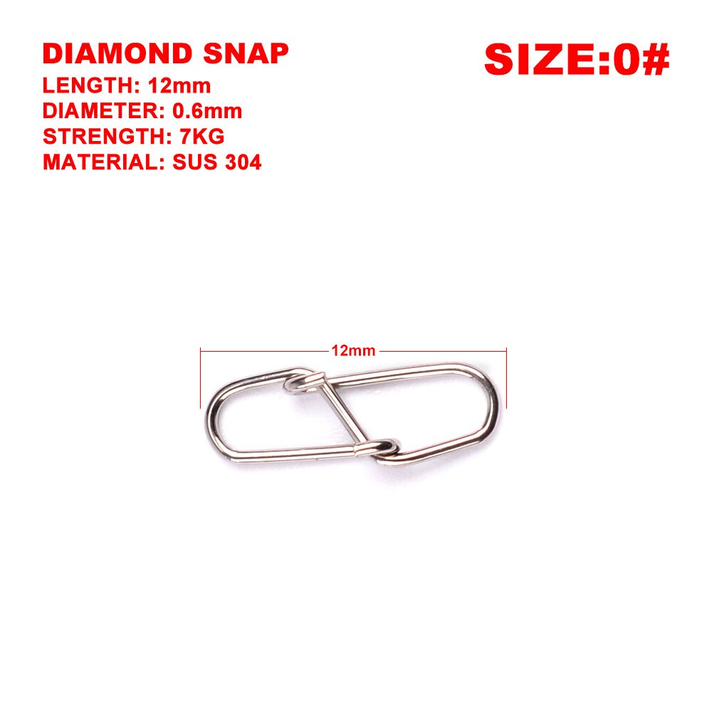 30pcs/bag Stainless Steel Hook Fast Clip Lock Snap Swivel Solid Rings Safety Snaps Fishing Hook Connector Fishing Gear: 1