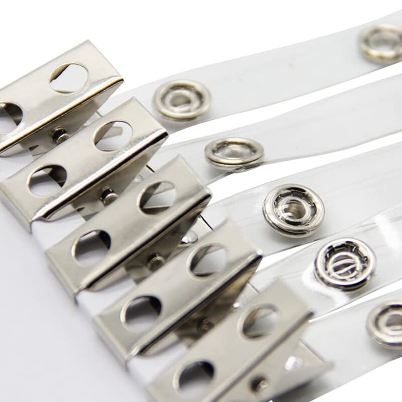 Metal Badge Clip with Belt Transparent ID Belt Clip Adapter 100 Pcs