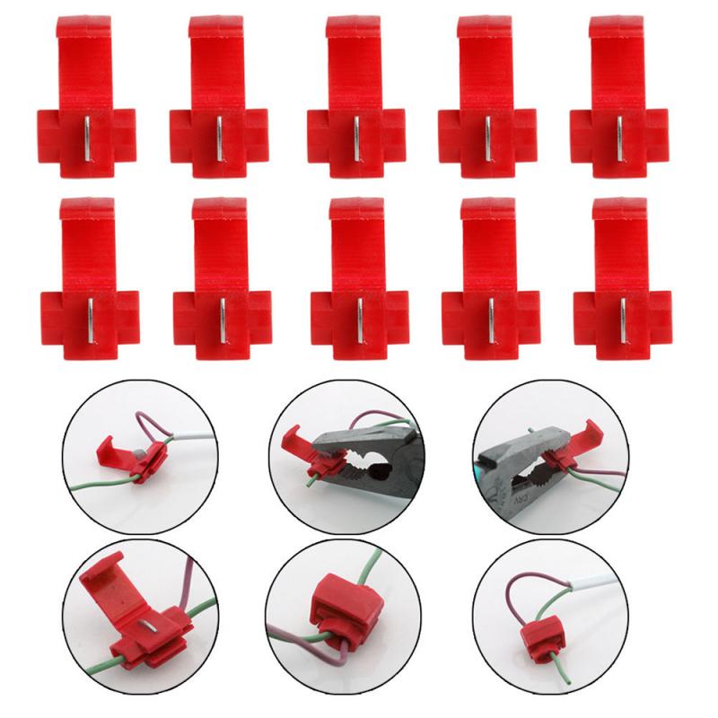 Pro 50PCS Wire Cable Connectors Quick Splice Terminals Crimp Electrical Cable Connectors Red Electrical Car Audio Kit Tool Set