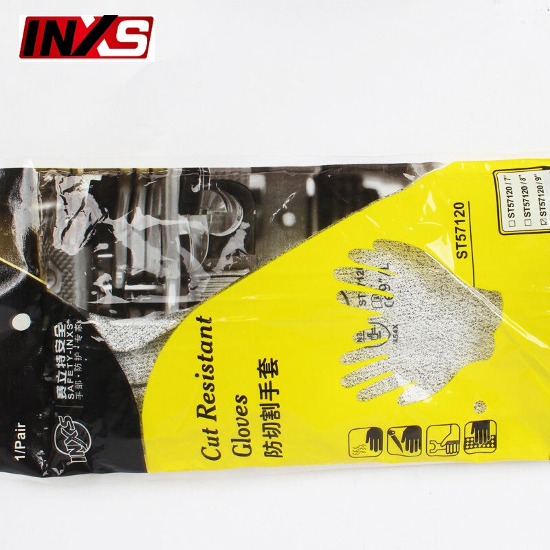 SAFETY INXS Anti-cut gloves Level 5 Antibacterial Accessible food anti cut gloves BladeX fiber flexible mechanics gloves
