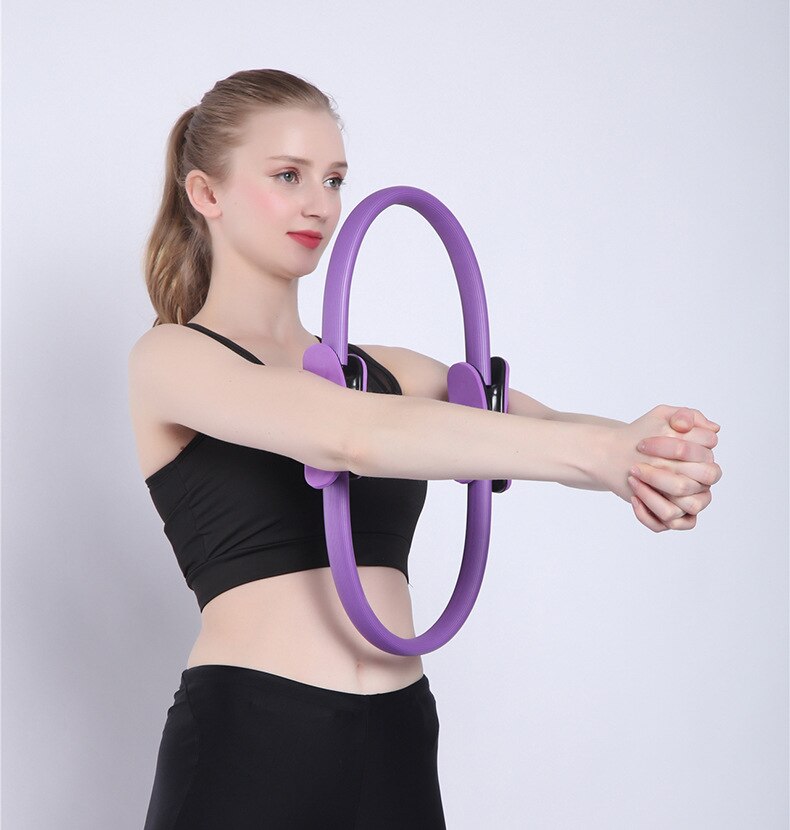 Pilates yoga sirkel glassfiber halvmåne polykromatisk yoga ring håndtak pilates sirkel magisk sirkel