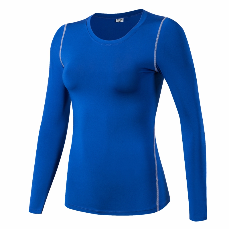 Camiseta deportiva de Fitness de capa Base de secado rápido para mujer, Top de manga larga para gimnasio, camiseta para correr para mujer, ropa de entrenamiento de tren, camisa de Yoga blanca