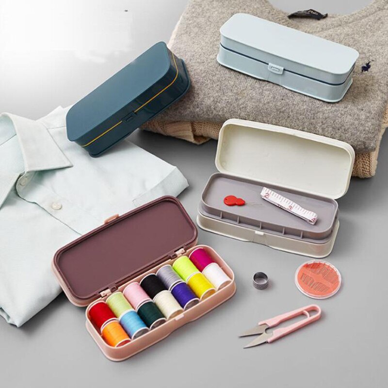 Double Layer Sewing Box Set Portable Multi-function Sewing Kit Hand-stitched Sewing Tool Storage Home Accessories