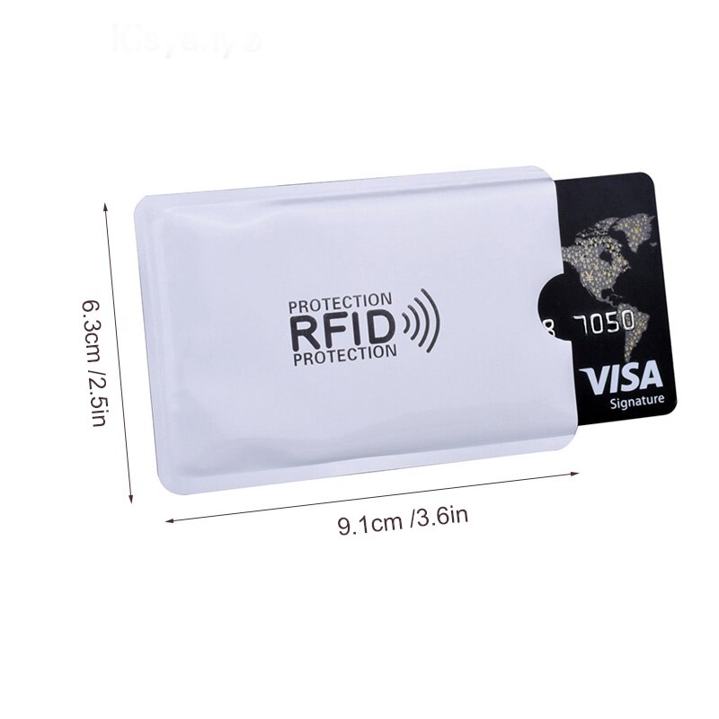 RFID-Bankkartenhülle, 5-teilig, weißes Aluminium, schützendes Metall, Kreditkartenetui für Kreditkarten und Ausweishüllen