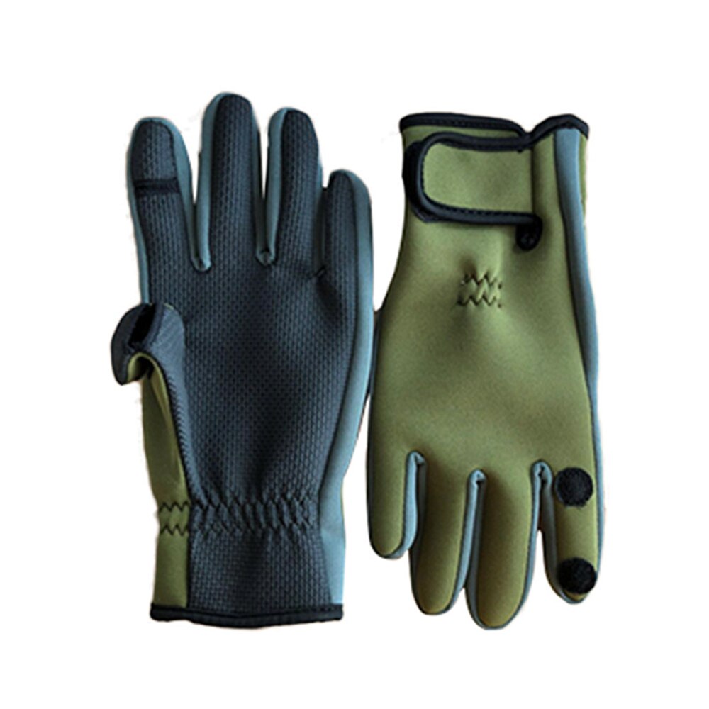 Gants de pêche chauds imperméables et antidérapants pour hommes, équipement d'extérieur, de randonnée, d'alpinisme: green / L