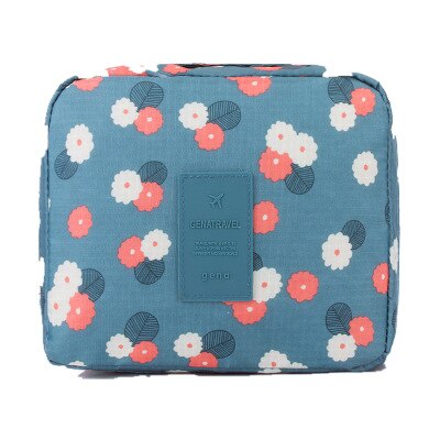 LADSOUL bolsa de maquillaje para mujer estuche de maquillaje multifuncional Almacenamiento de maquillaje apresurado Floral de Nylon cremallera de viaje bolsa de lavado CD5615/h: p5