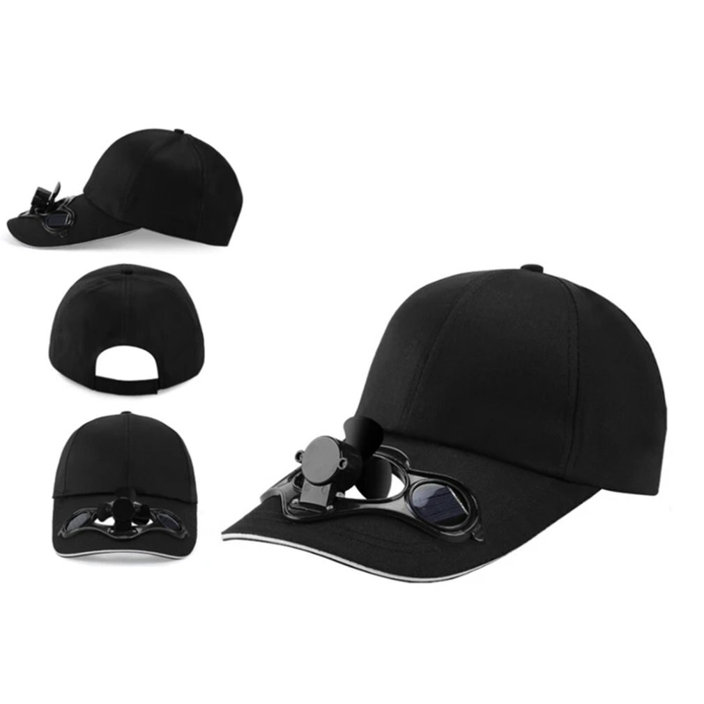 Solar fan cap Sunscreen cap Fan Cooling Baseball Cap Cotton Embroidered Satin Energy-saving Breathable