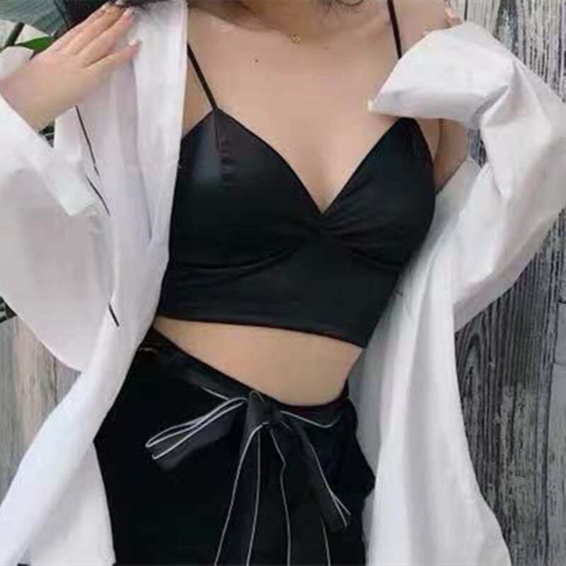 Women Lady Casual Tops Tube Chest Wrap Bandeau Underwear Black White Wrapped Chest Strap Chest Pad Underwear