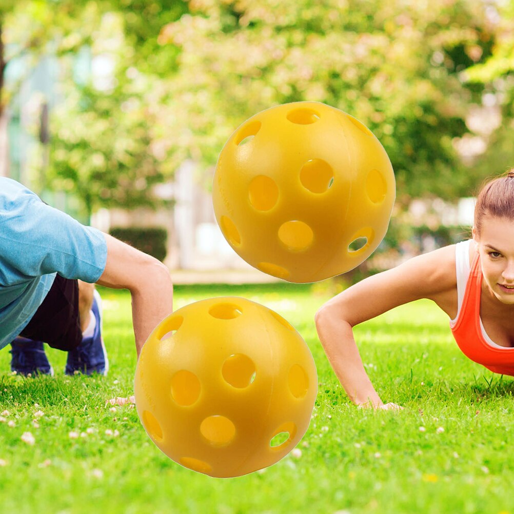Pelotas de Golf huecas con flujo de aire de 3 uds, pelotas de entrenamiento de plástico para práctica de Golf