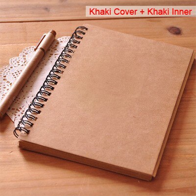 Schetsboek Dagboek Tekening Schilderen Graffiti Kleine 12*18Cm Soft Cover Blanco Papier Notebook Memo Pad School Office Pads briefpapier: Khaki-Khaki Inner
