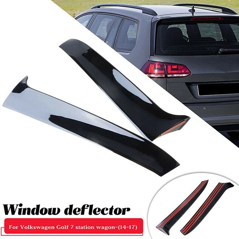 1 Pair Rear Window Side Spoiler Canard Splitter Gloss Black for-Golf 7 R Variant Wagon -boom