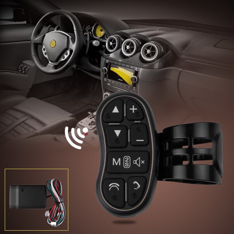 Bluetooth trådløs bil ratkontrol 8 knap multimedie dvd-afspiller universal fjernbetjening brug 2 din radio ledet lys