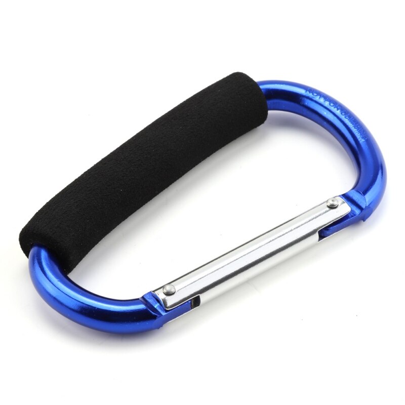 Mosquetón grande de aleación de aluminio en forma de D, gancho de llave de compras con mango suave para acampar al aire libre, senderismo, llavero con Clip mosquetón