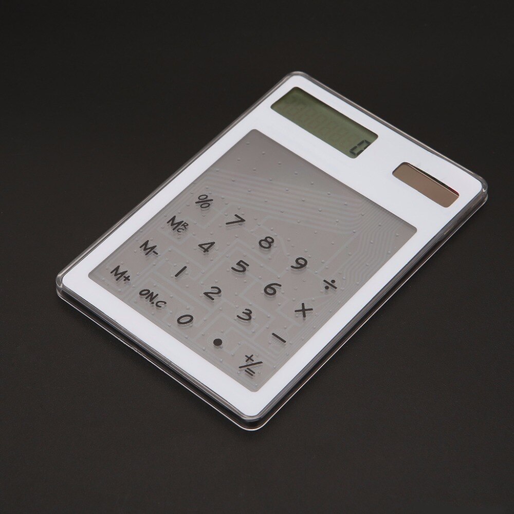 Slim LCD 8-Digit Display Clear Touch Screen Solar Calculator For School Office