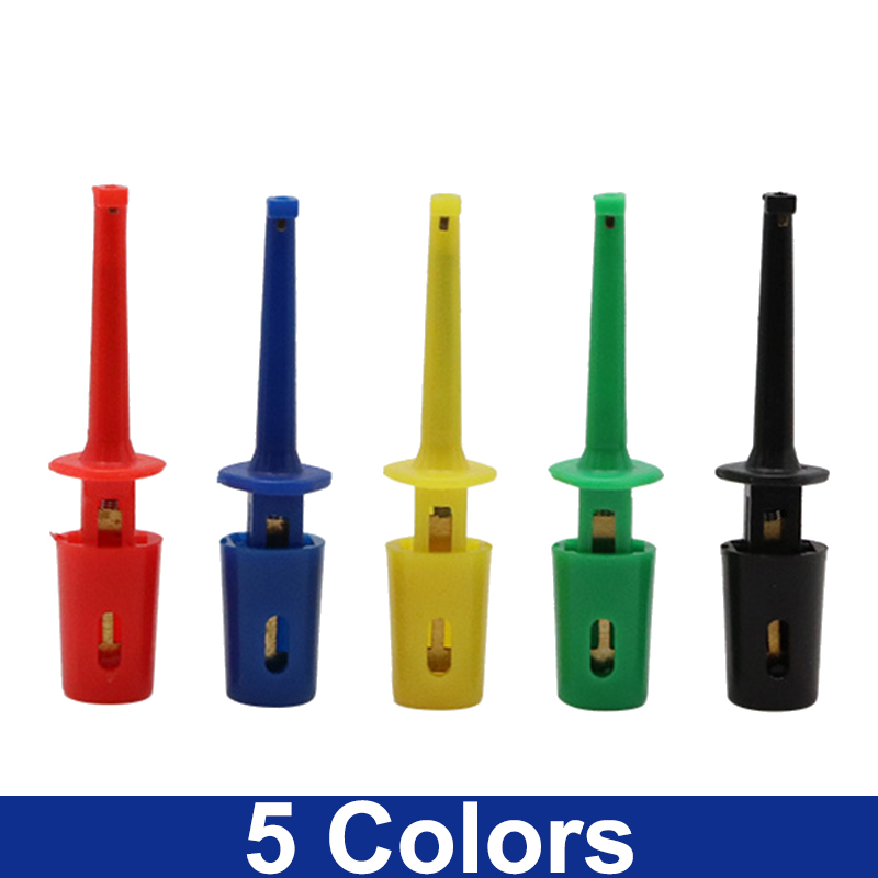 5PCS Mini Single Test Hook Clip Test Probe For Electronic Testing IC Grabber Large Round Crocodile Clip Hook Test Clip: Pink