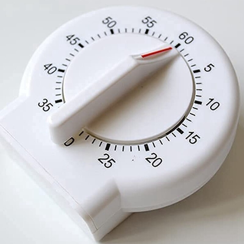 Kitchen Timer, 60 Minutes Mechanical Timer Clock Easy To Read Operate (White)