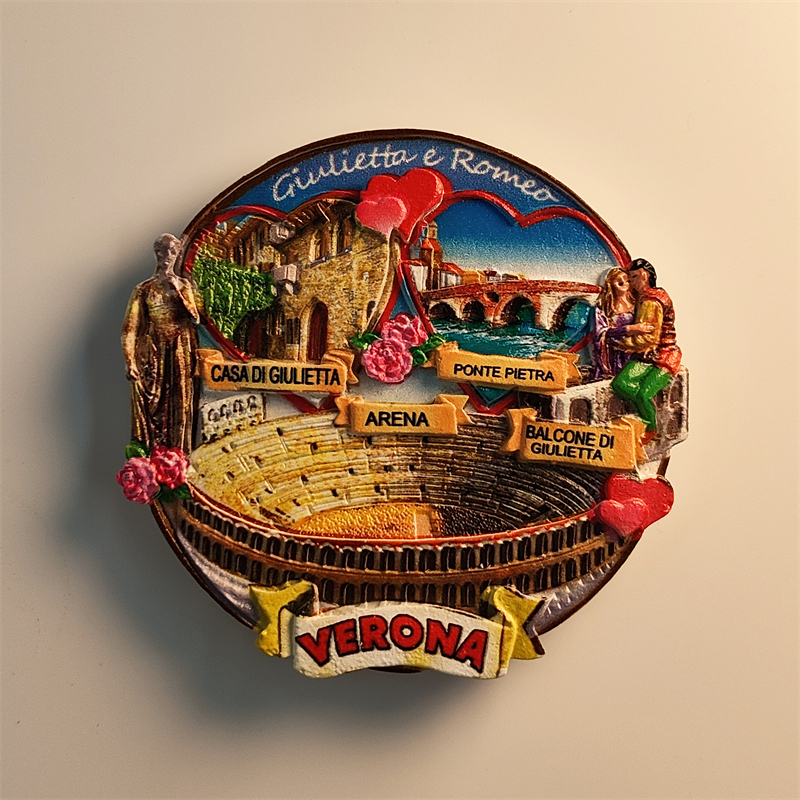 Italia, Verona, arena, estereoscópico 3D, recuerdos de turismo, pintura de resina, decoración del hogar, imanes de refrigerador ﻿: Default Title