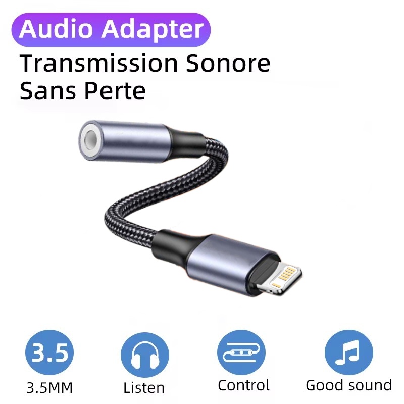 8 -pinners  to 3.5mm- jack aux-kabel for iphone 14 13 12 11 max ios 14 hann-til-hunn-adapter hodetelefonkontakt lydsplitter: Default Title