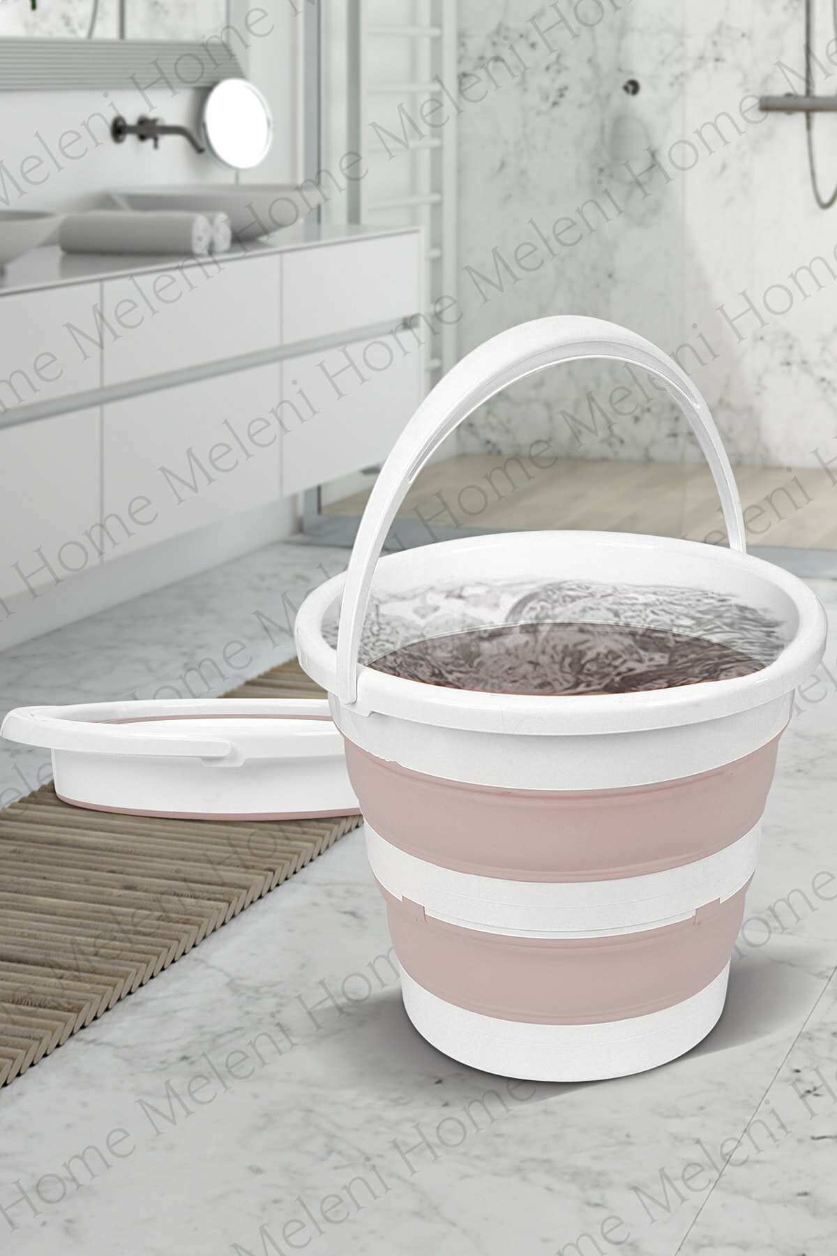 Set of 2 Collapsible Laundry Basket Collapsible Accordion Water Bucket Generation Cleaning Foldable Laundry Basket Silicone