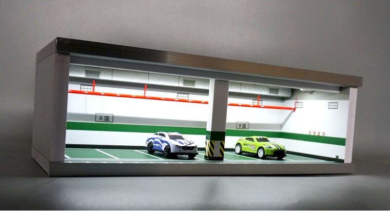 6 Ruimtes 1/64 Ondergrondse Parking Garage Plaatsing Legering Model Auto Collectie Display Scène Props