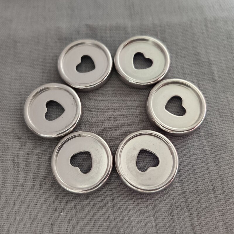 Bloc-notes avec trou en forme de champignon, 6 pièces, reliure à disque, boucle d'anneau, disque en plastique à feuilles mobiles, bouton de bobine pour Scrapbook: silver 24mm