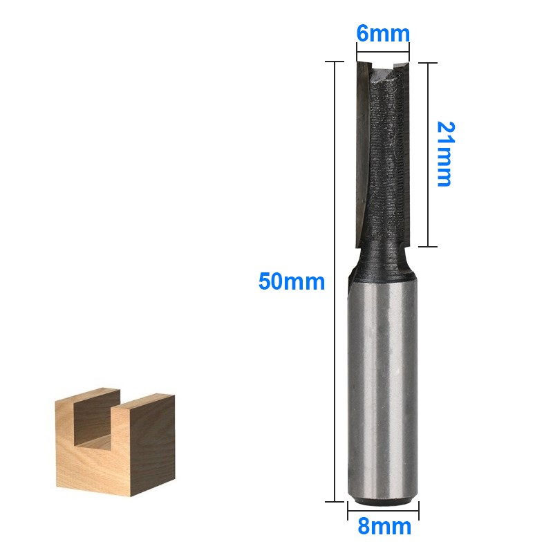 Hout Router Bit 8Mm Shank Tungsten Carbide Frees Straight End Milll Flush Trim Router Bit Houtbewerking Frezen: 28Mm