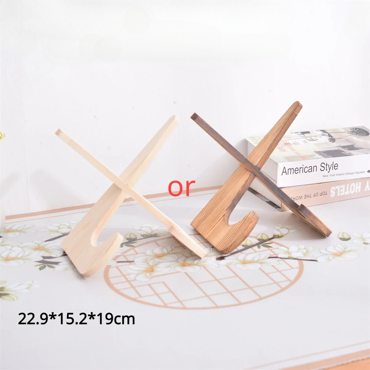 1 Satz Holz Rezept Buch Anzeige CD Platte Ständer Gestell Halfter Tisch Staffelei Platte Anzeige Ständer Schreibtisch Kochbuch Halfter für Dekor: Grau