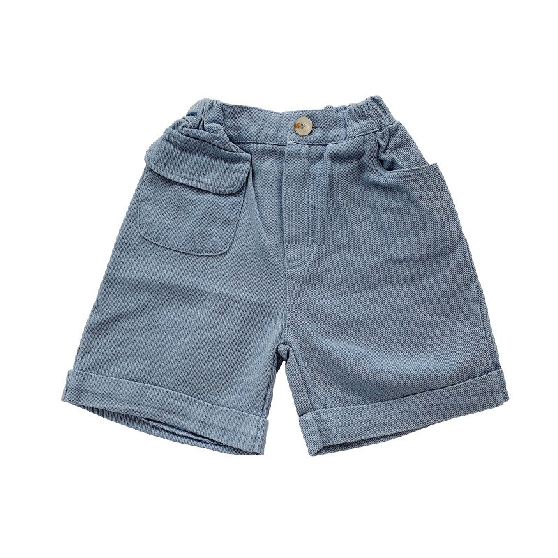 Baby drenge shorts sommer fritid knælange bukser til drenge 2 3 4 5 6 7 år småbørn børn bukser lomme baby dreng shorts: Blå / 6t
