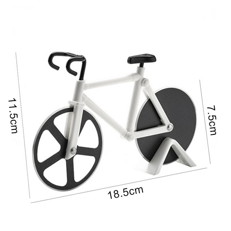 Nowy rodzaj stali nierdzewnej nóż robić pizzy dwukołowy kształt roweru projekt nóż robić pizzy narzędzie robić pizzy wioślarz okrągły nóż robić pizzy nóż robić pizzy